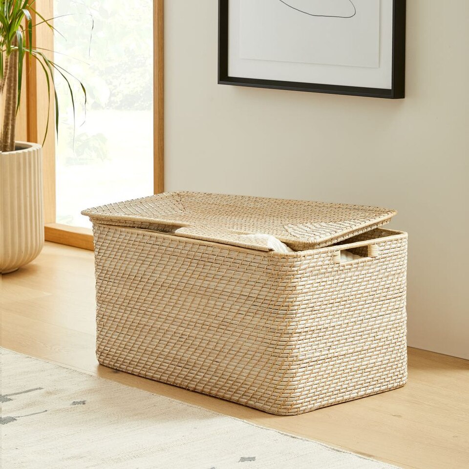 Modern Weave Lidded Storage Baskets West Elm United Kingdom